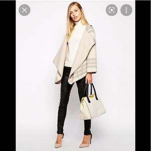 Karen Millen Soft Wrap Striped Cape Coat
